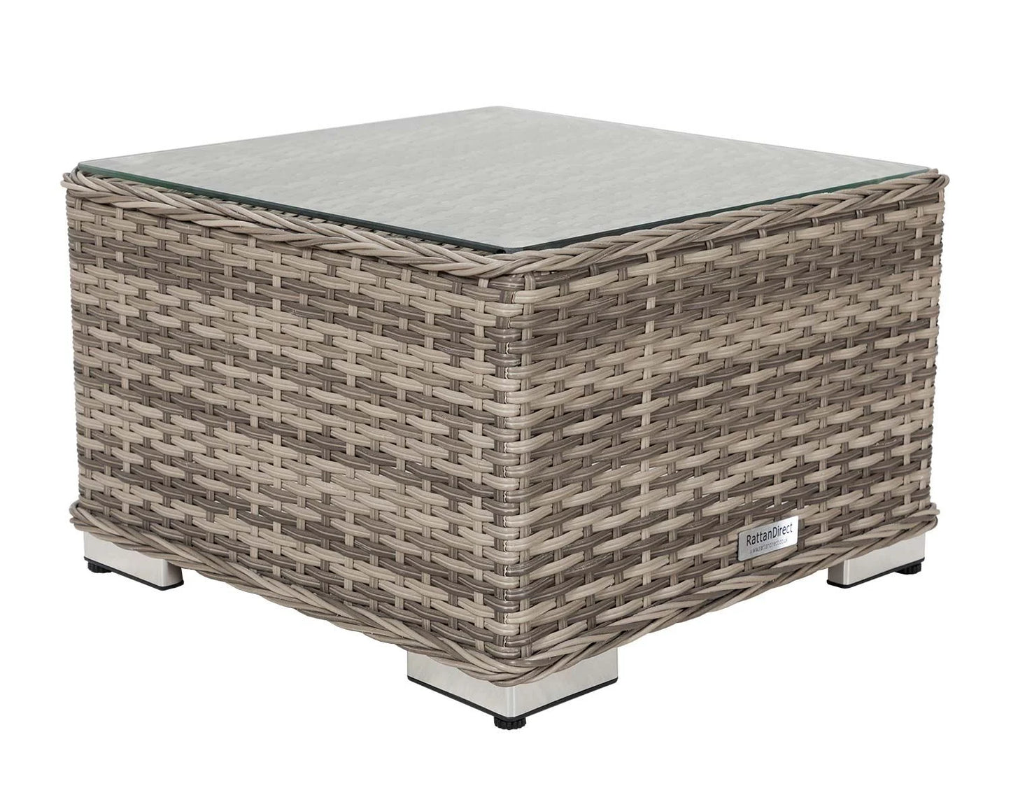 Miami Sunlounger x 2 + Small Square Side Table x 1 in Double Flat Grey