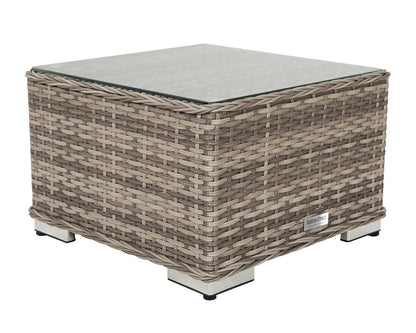 Miami Sunlounger x 2 + Small Square Side Table x 1 in Double Flat Grey