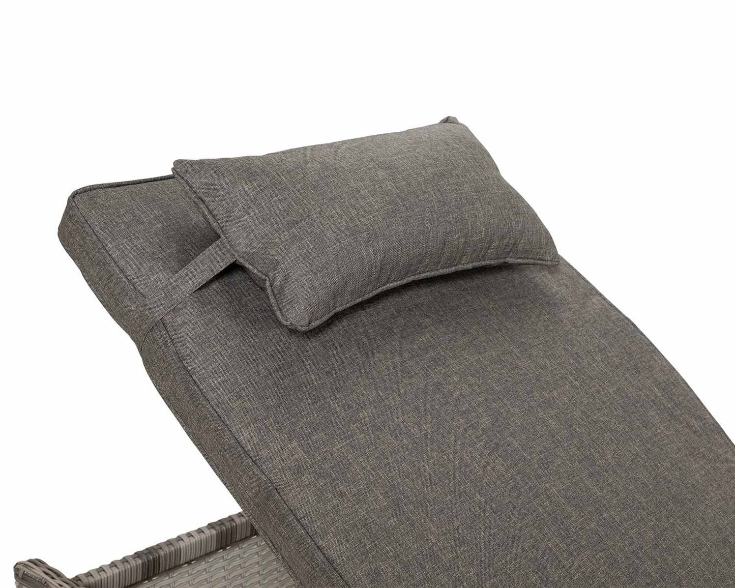 Miami Sunlounger x 2 + Small Square Side Table x 1 in Double Flat Grey