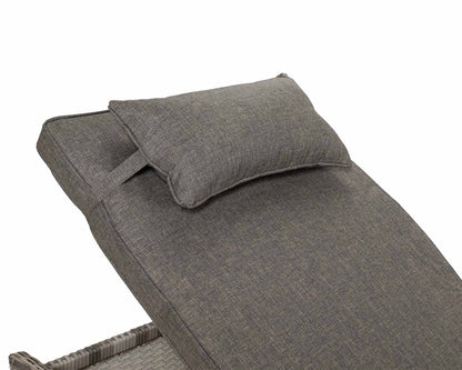 Miami Sunlounger x 2 + Small Square Side Table x 1 in Double Flat Grey