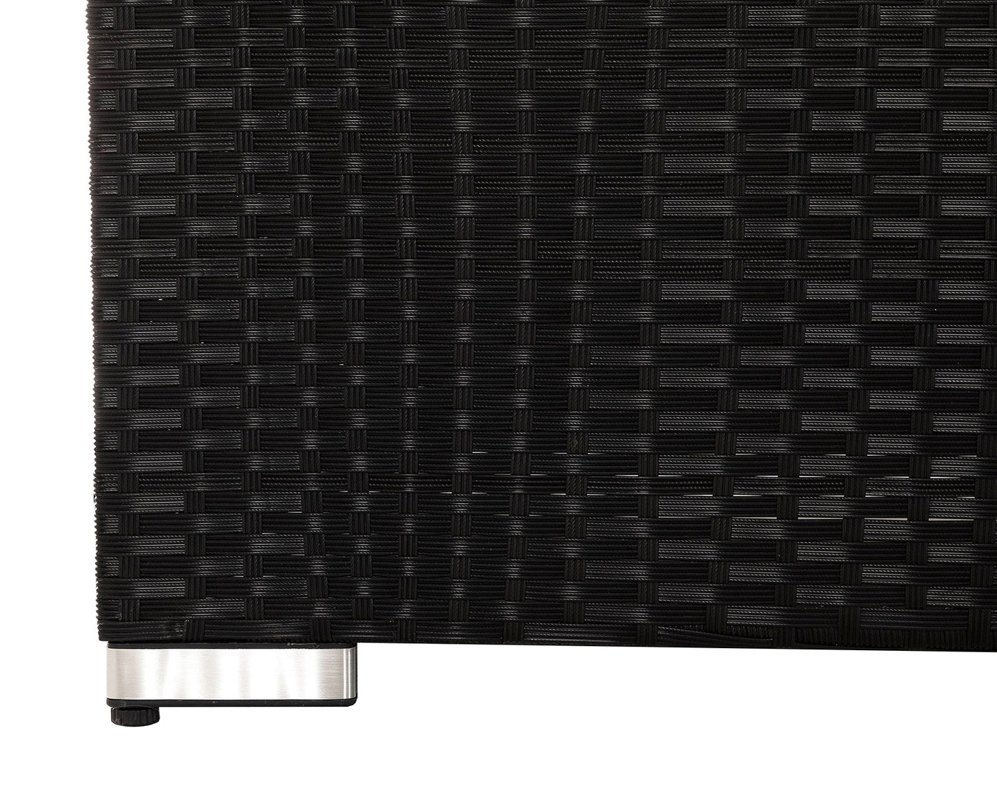 Monaco Rattan Garden Lefthand Corner Sofa Set in Black and Vanilla