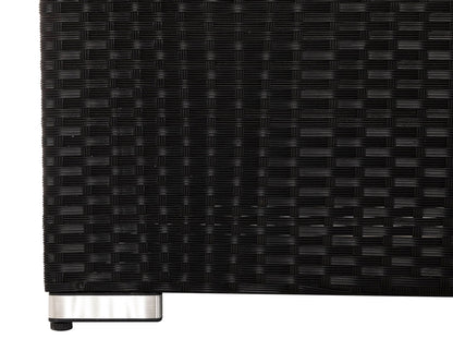 Monaco Rattan Garden Lefthand Corner Sofa Set in Black and Vanilla