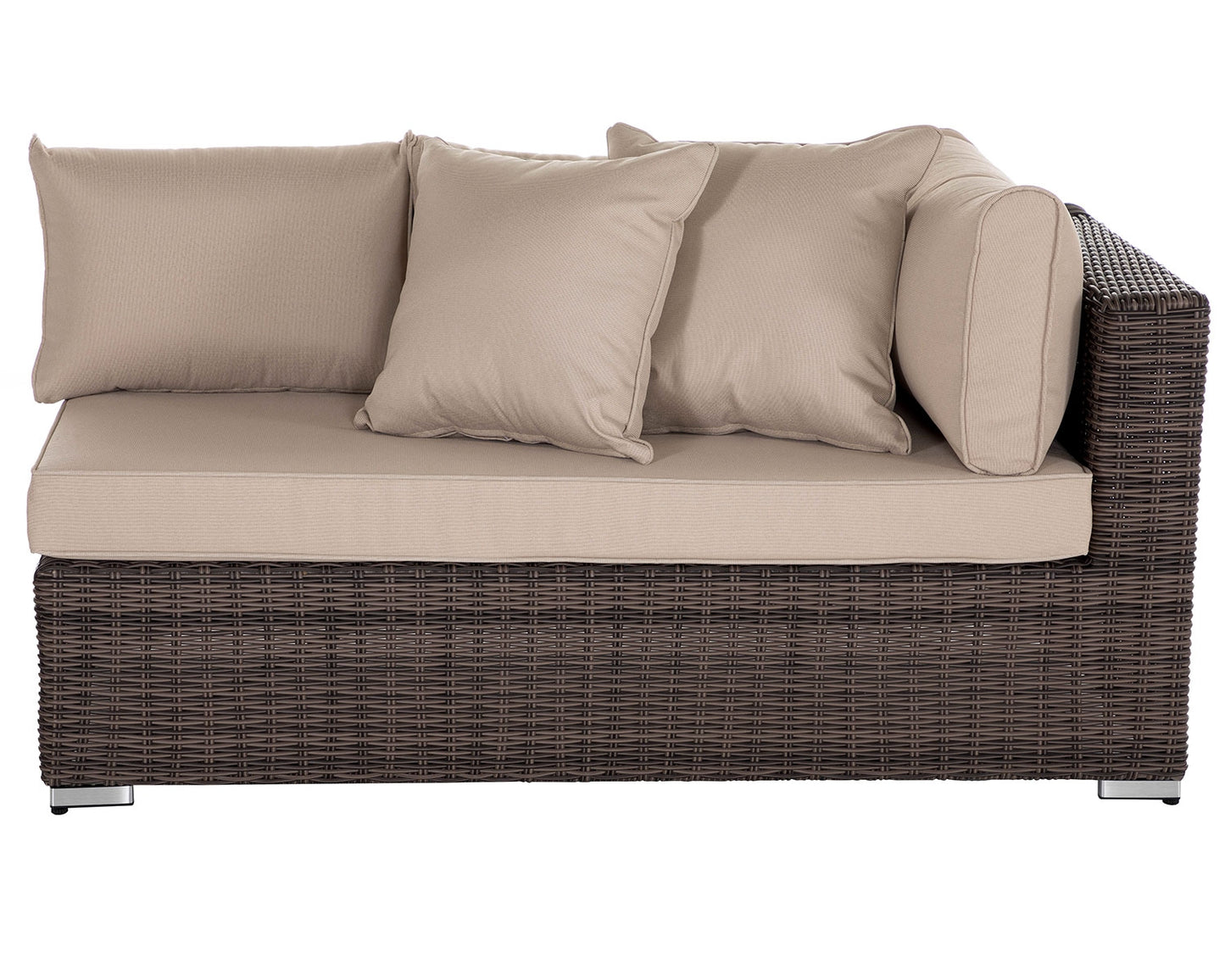 Monaco Rattan Garden Lefthand Corner Sofa Set in Premium Truffle Brown and Champagne
