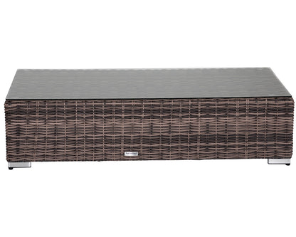 Monaco Rattan Garden Lefthand Corner Sofa Set in Premium Truffle Brown and Champagne