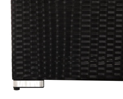 Monaco Rattan Garden Righthand Corner Sofa Set in Black and Vanilla