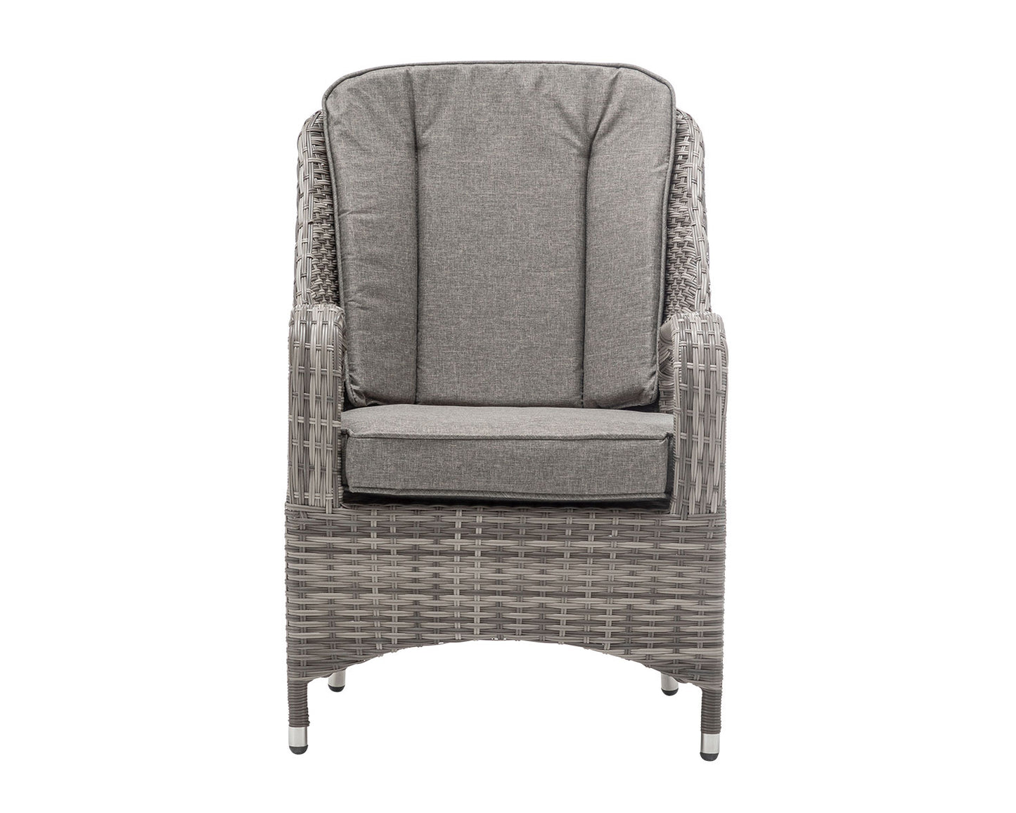 Marseille 8 Rattan Garden Dining Chairs and Large Round Table with Lazy Susan in Grey