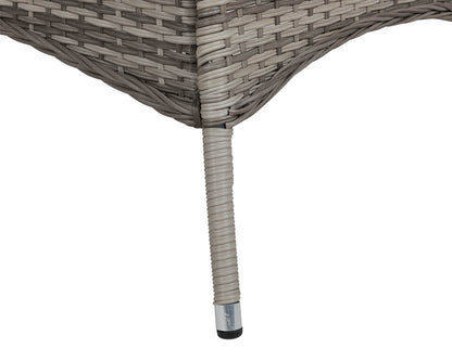 Marseille 6 Rattan Garden Dining Chairs and Large Rectangular Table in Grey