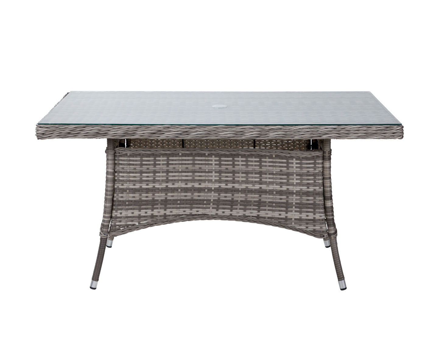 Marseille 4 Rattan Garden Dining Chairs and Rectangular Table in Grey