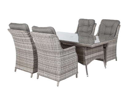 Riviera 4 Dining Chairs and Rectangular Dining Table in Grey