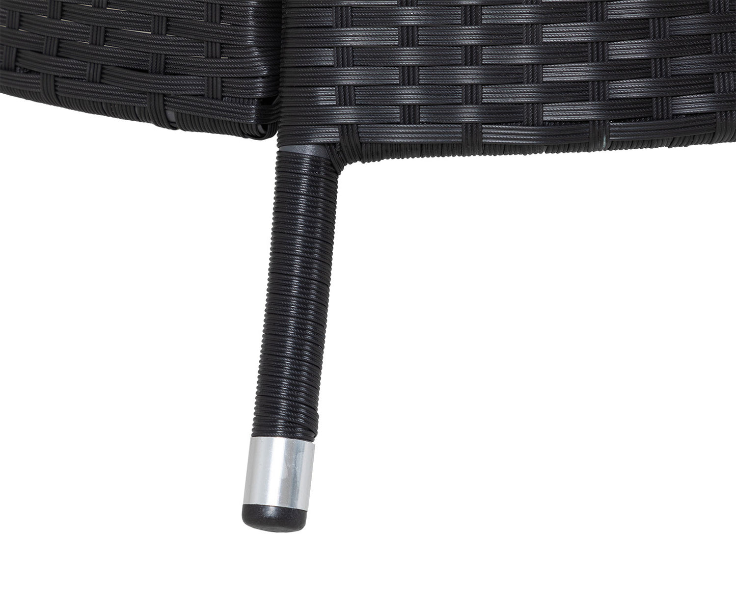 Roma 8 Rattan Garden Chairs, Large Round Dining Table and Lazy Susan Set in Black and Vanilla