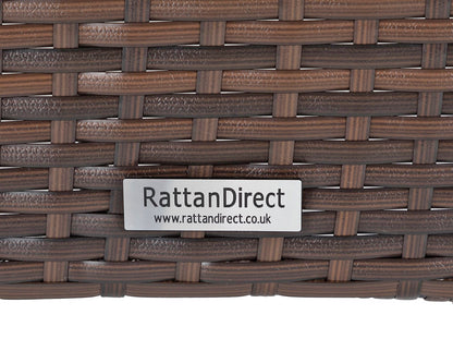 Roma 4 Rattan Garden Chairs and Small Rectangular Table Set in Chocolate and Cream