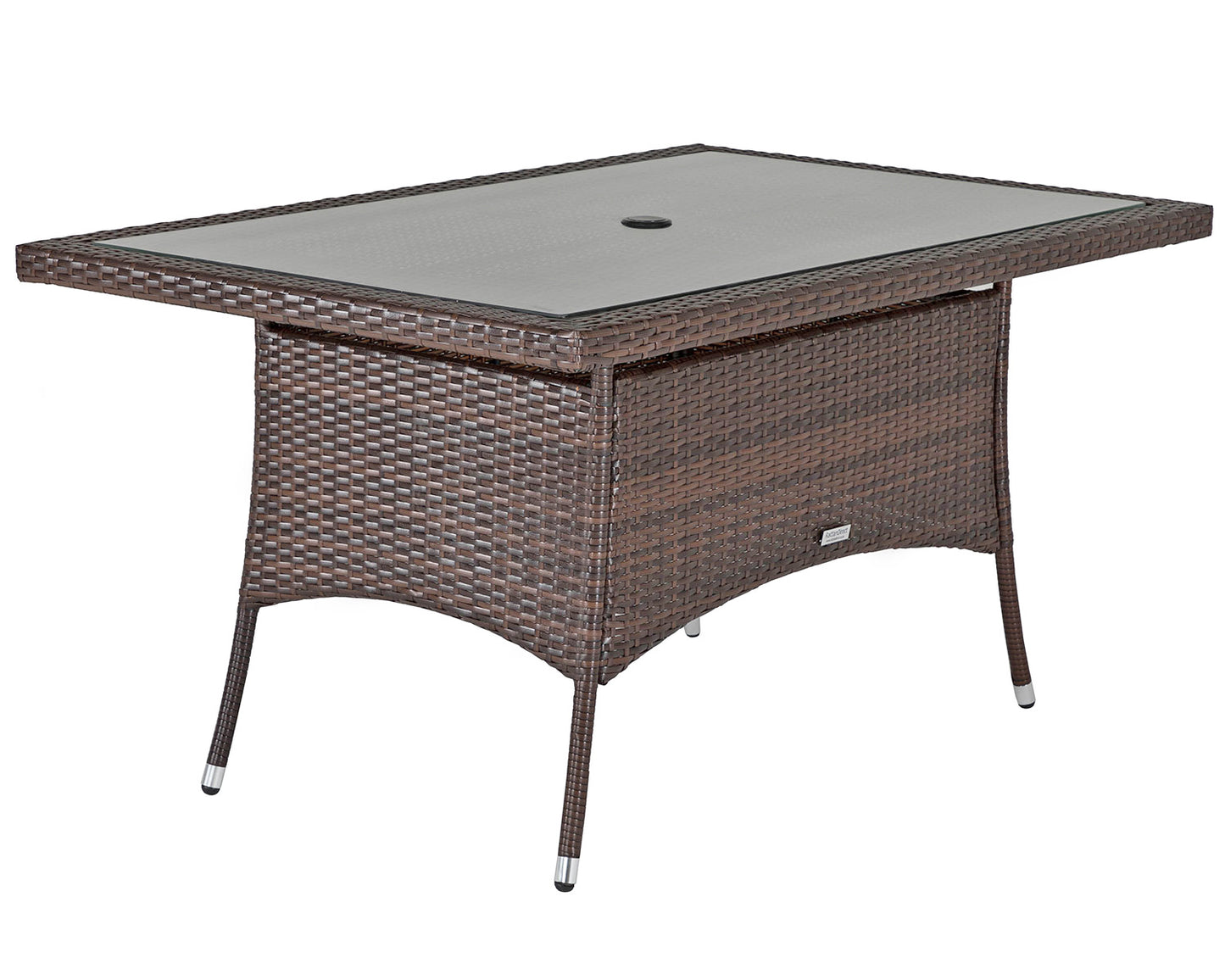 Roma 4 Rattan Garden Chairs and Small Rectangular Table Set in Chocolate and Cream