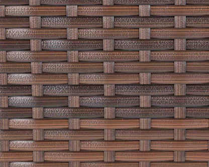 Roma 6 Rattan Garden Chairs and Small Rectangular Table Set in Chocolate and Cream