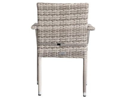 Roma 4 Stackable Chairs and Square Dining Table in Grey