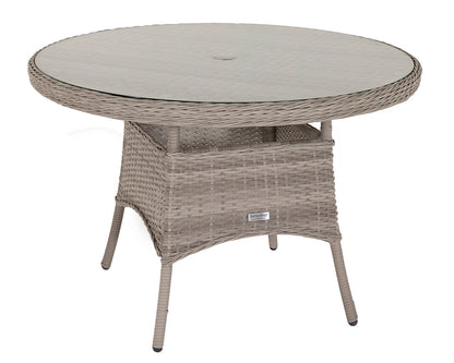 Roma 4 Stackable Chairs and Small Round Dining Table in Grey