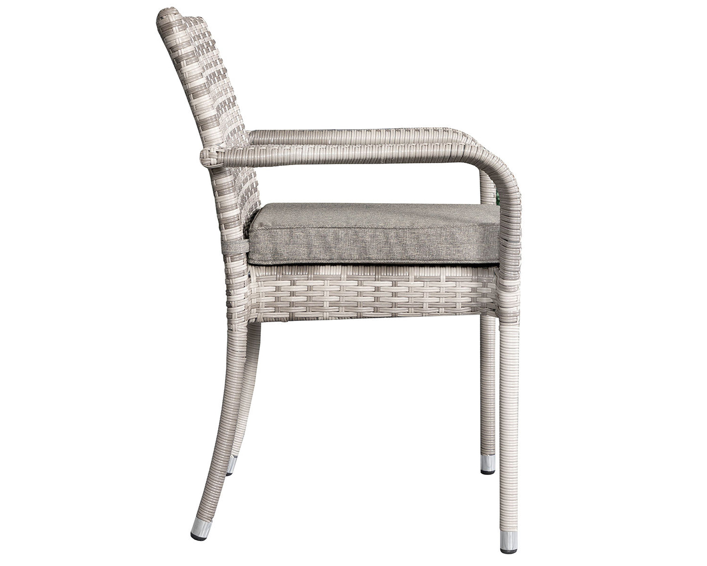 Roma 4 Stackable Chairs and Small Round Dining Table in Grey