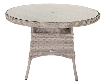 Roma 2  Stackable Chairs and Small Round Dining Table in Grey