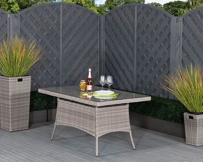 Roma 4 Stackable Chairs and Small Rectangular Dining Table in Grey