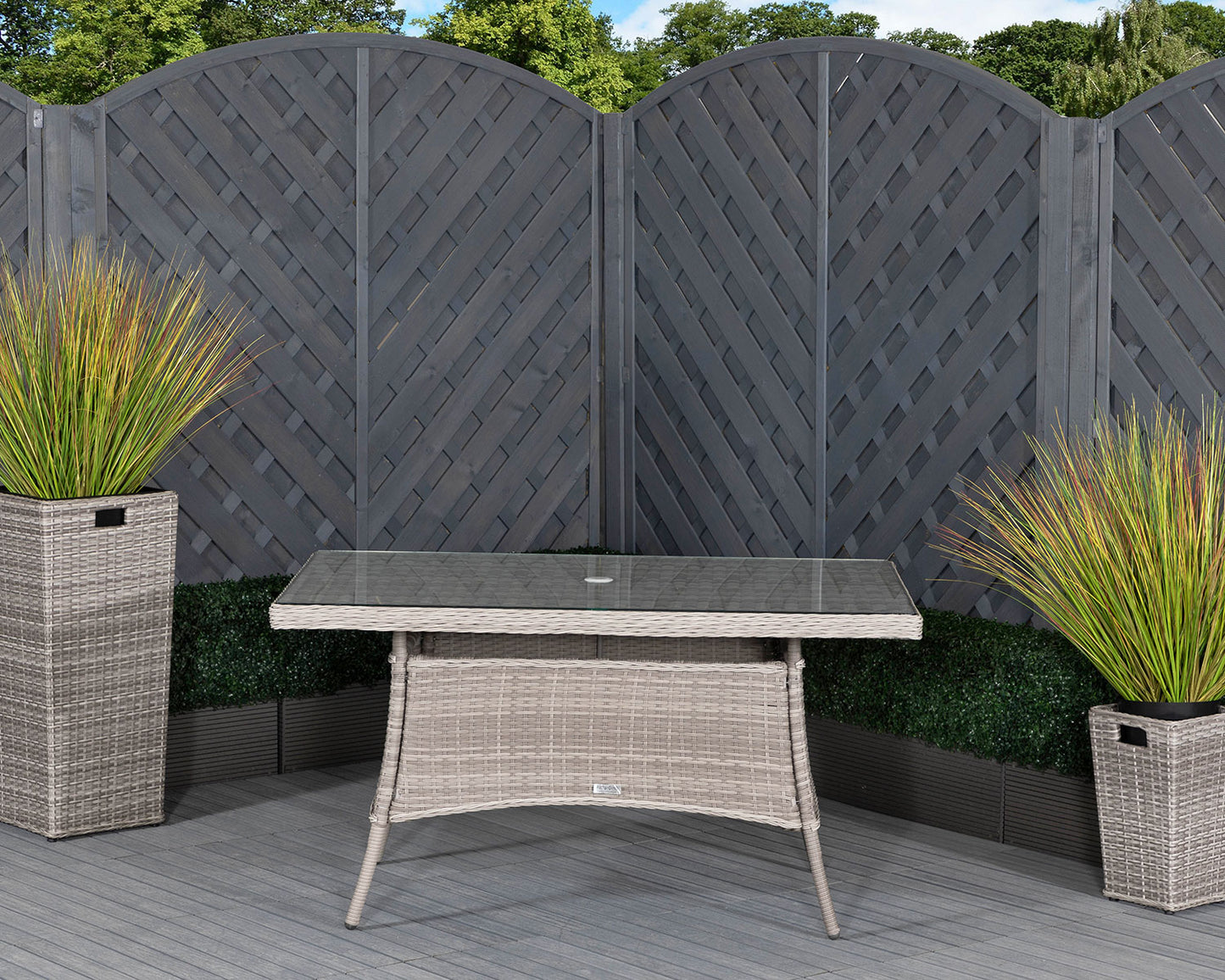 Roma 4 Stackable Chairs and Small Rectangular Dining Table in Grey