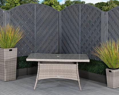Roma 4 Stackable Chairs and Small Rectangular Dining Table in Grey