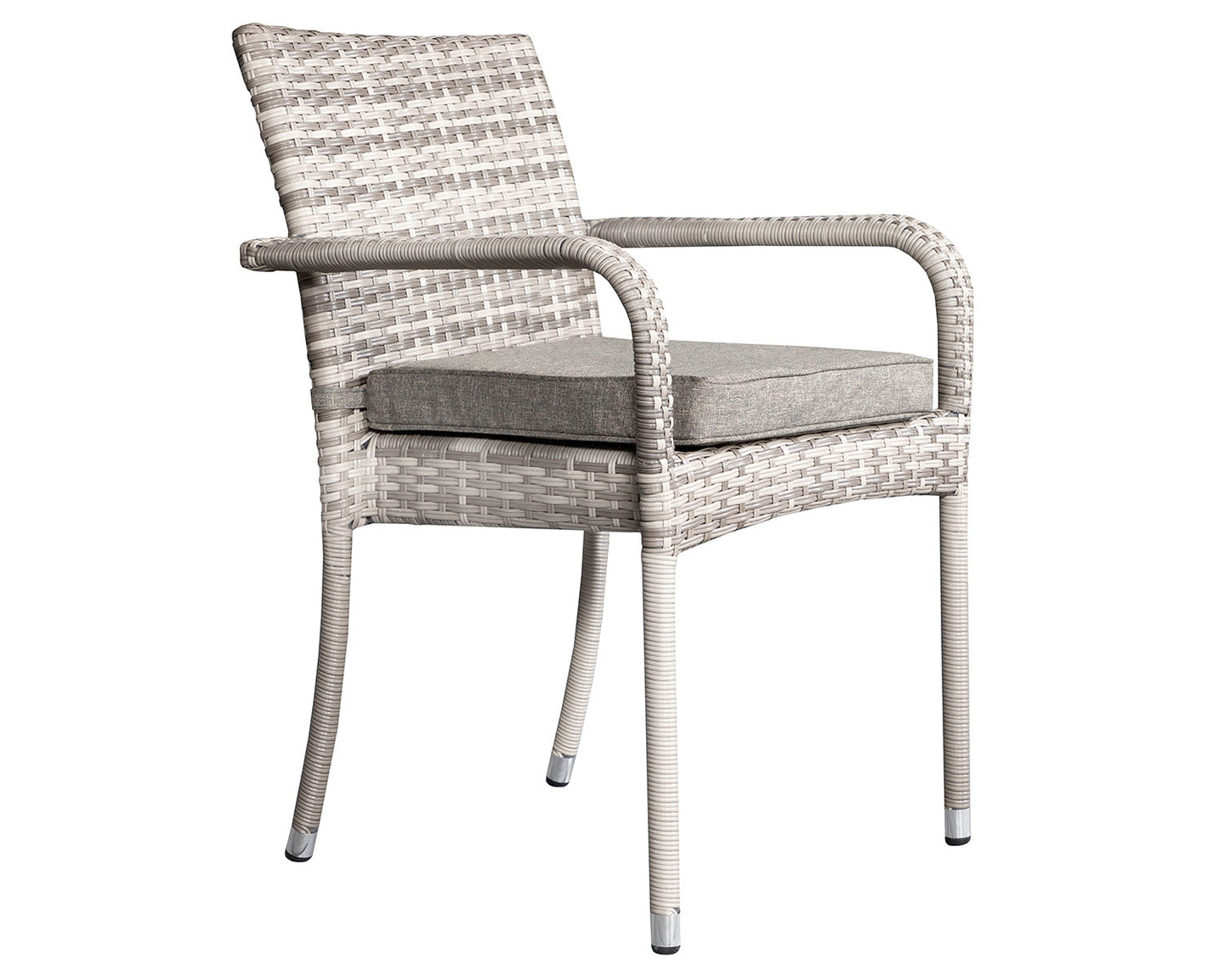 Roma 6 Stackable Chairs and Small Rectangular Dining Table in Grey