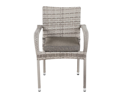 Roma 8 Stackable Chairs and Rectangular Dining Table in Grey