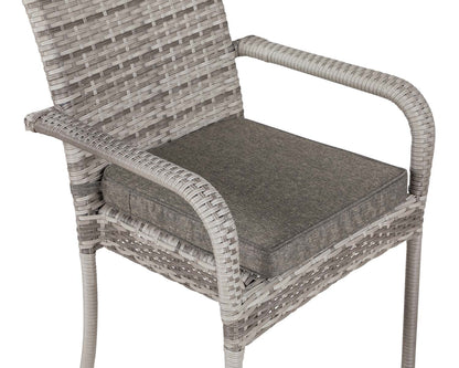 Roma 8 Stackable Chairs and Rectangular Dining Table in Grey