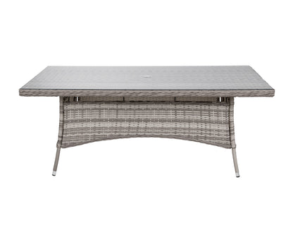 Roma 8 Stackable Chairs and Rectangular Dining Table in Grey