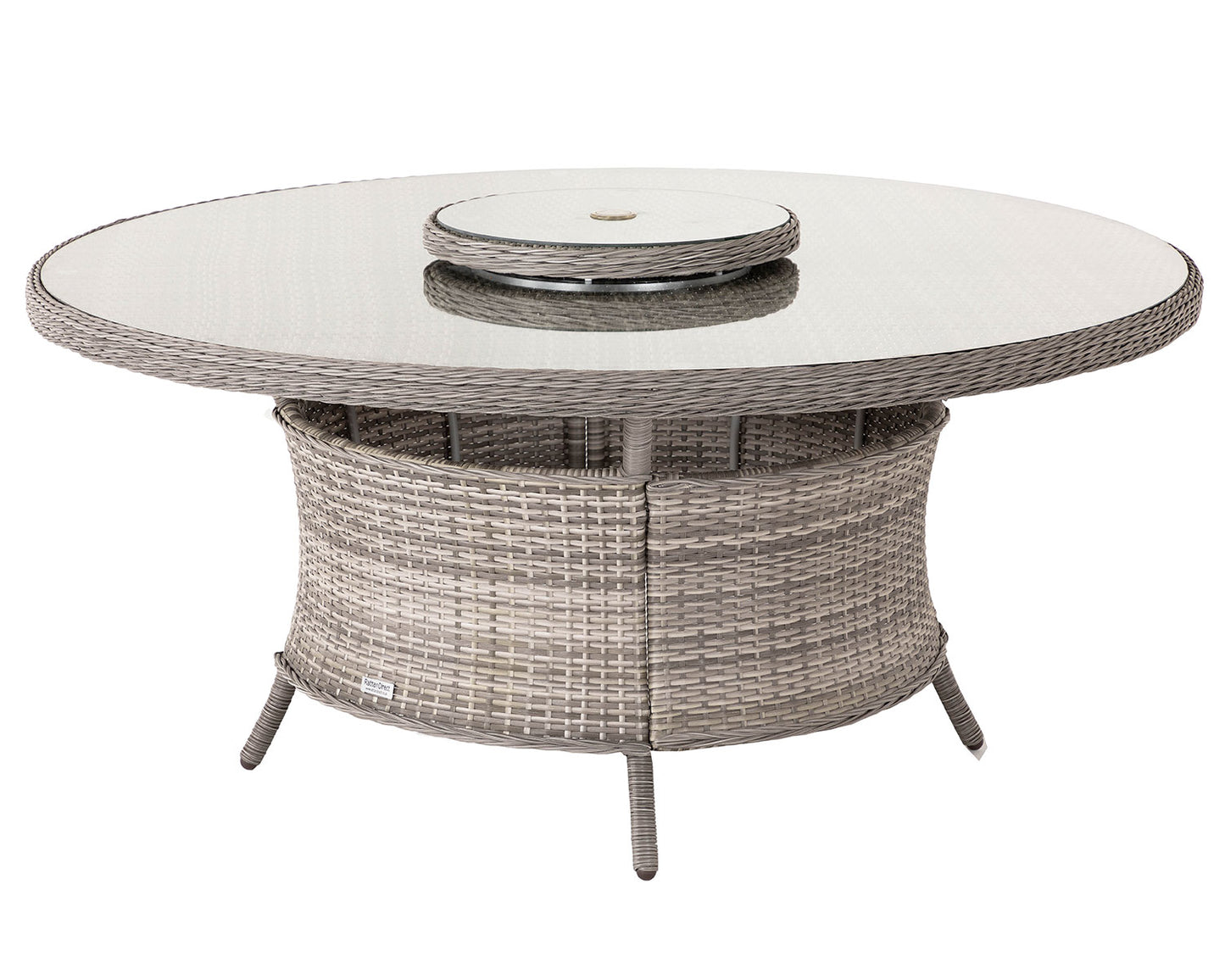 Roma 6 Stackable Chairs and Large Round Dining Table in Grey