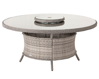 Roma 6 Stackable Chairs and Large Round Dining Table in Grey