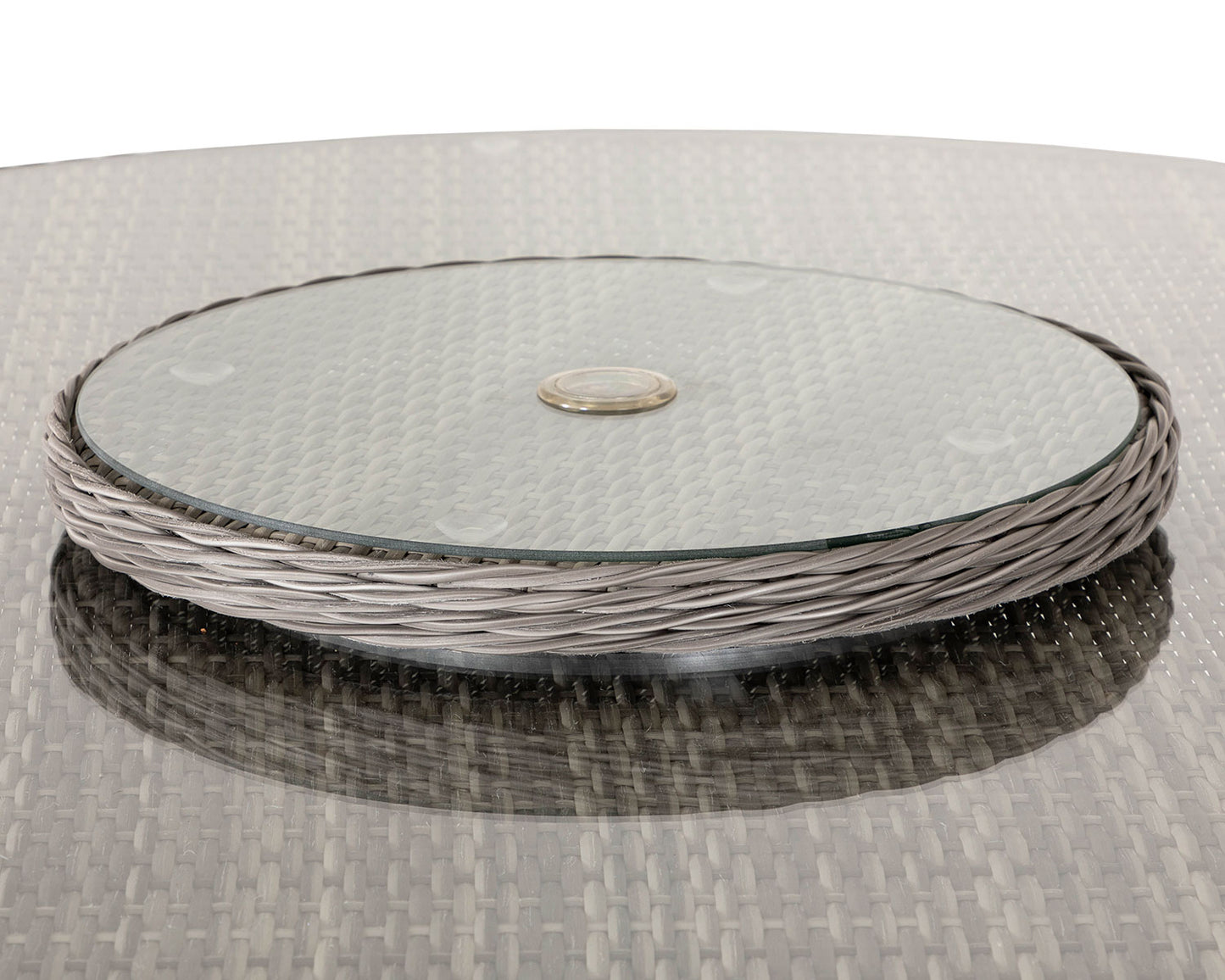 Roma 6 Stackable Chairs and Large Round Dining Table in Grey