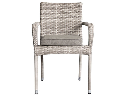 Roma 8 Stackable Chairs and Large Round Dining Table in Grey