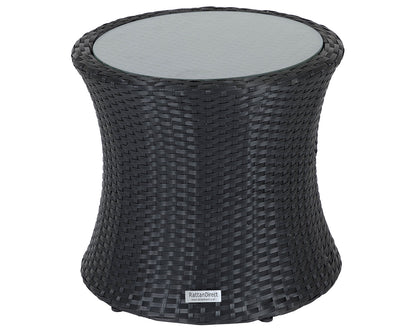 Roma Rattan Garden Bistro Round Set in Black and Vanilla