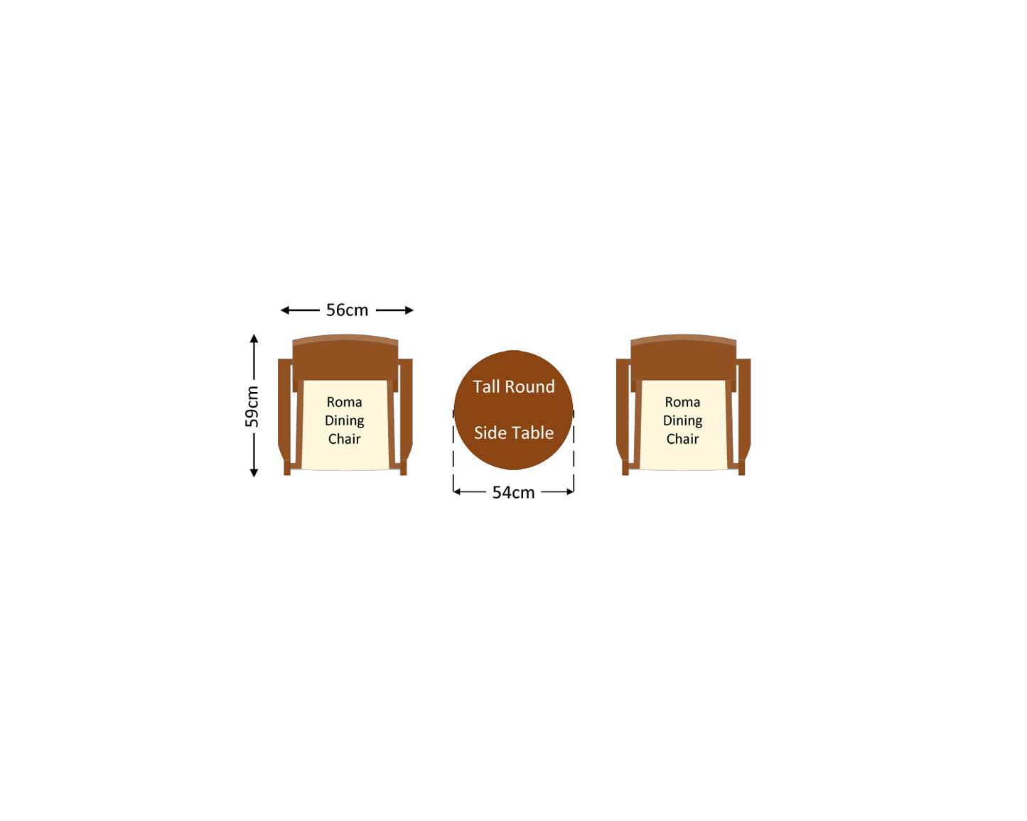 Roma Rattan Garden Bistro Round Set in Chocolate and Cream