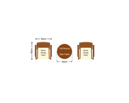 Roma Rattan Garden Bistro Round Set in Chocolate and Cream