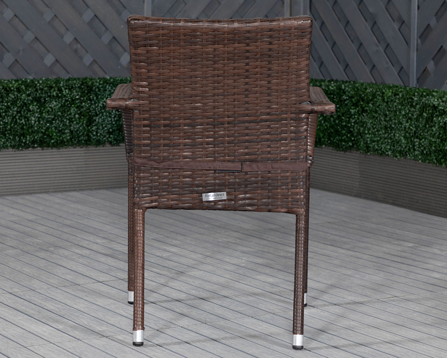 Roma Rattan Garden Bistro Round Set in Chocolate and Cream