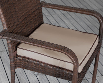 Roma Rattan Garden Bistro Round Set in Chocolate and Cream