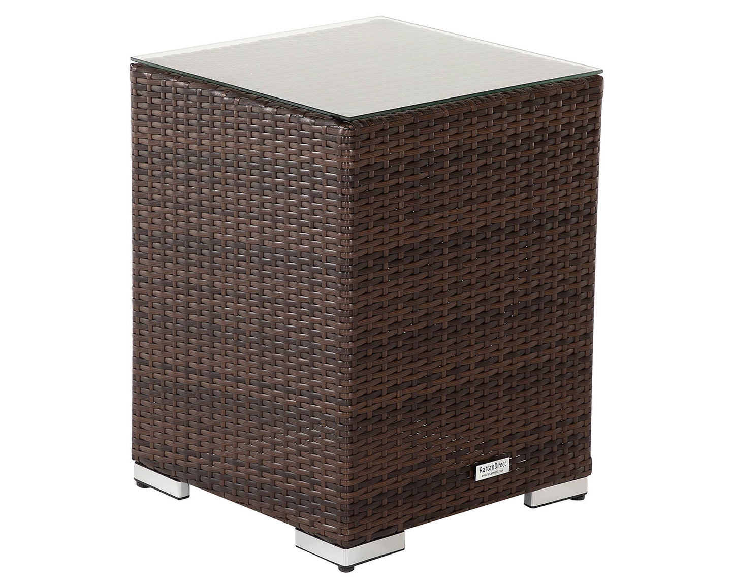 Roma Rattan Garden Bistro Square Set in Chocolate and Cream