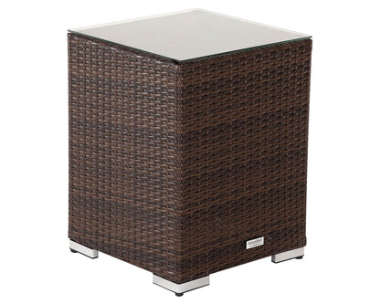 Roma Rattan Garden Bistro Square Set in Chocolate and Cream