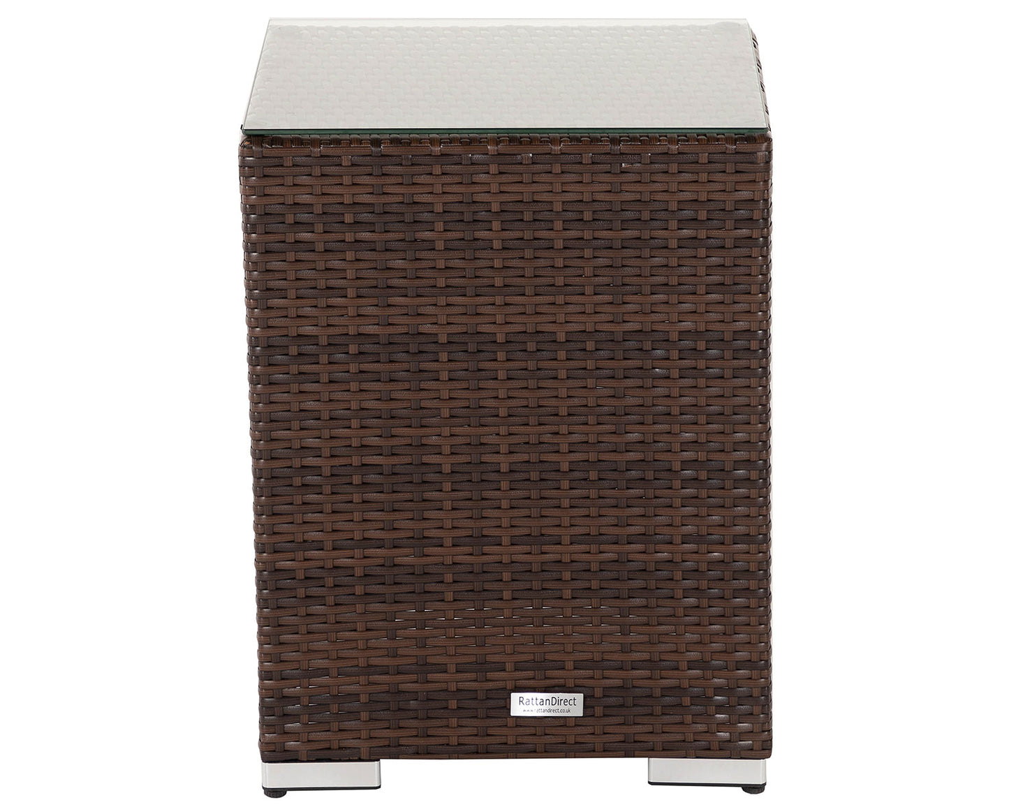 Roma Rattan Garden Bistro Square Set in Chocolate and Cream
