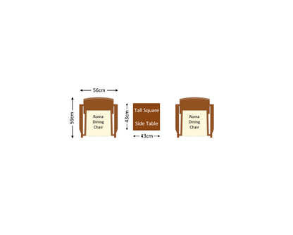 Roma Rattan Garden Bistro Square Set in Chocolate and Cream