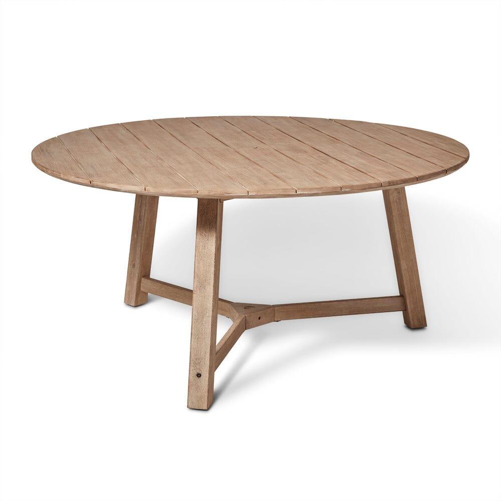 Shiro 6 seater wooden garden dining table with 6 Hali black rope chairs - Laura James