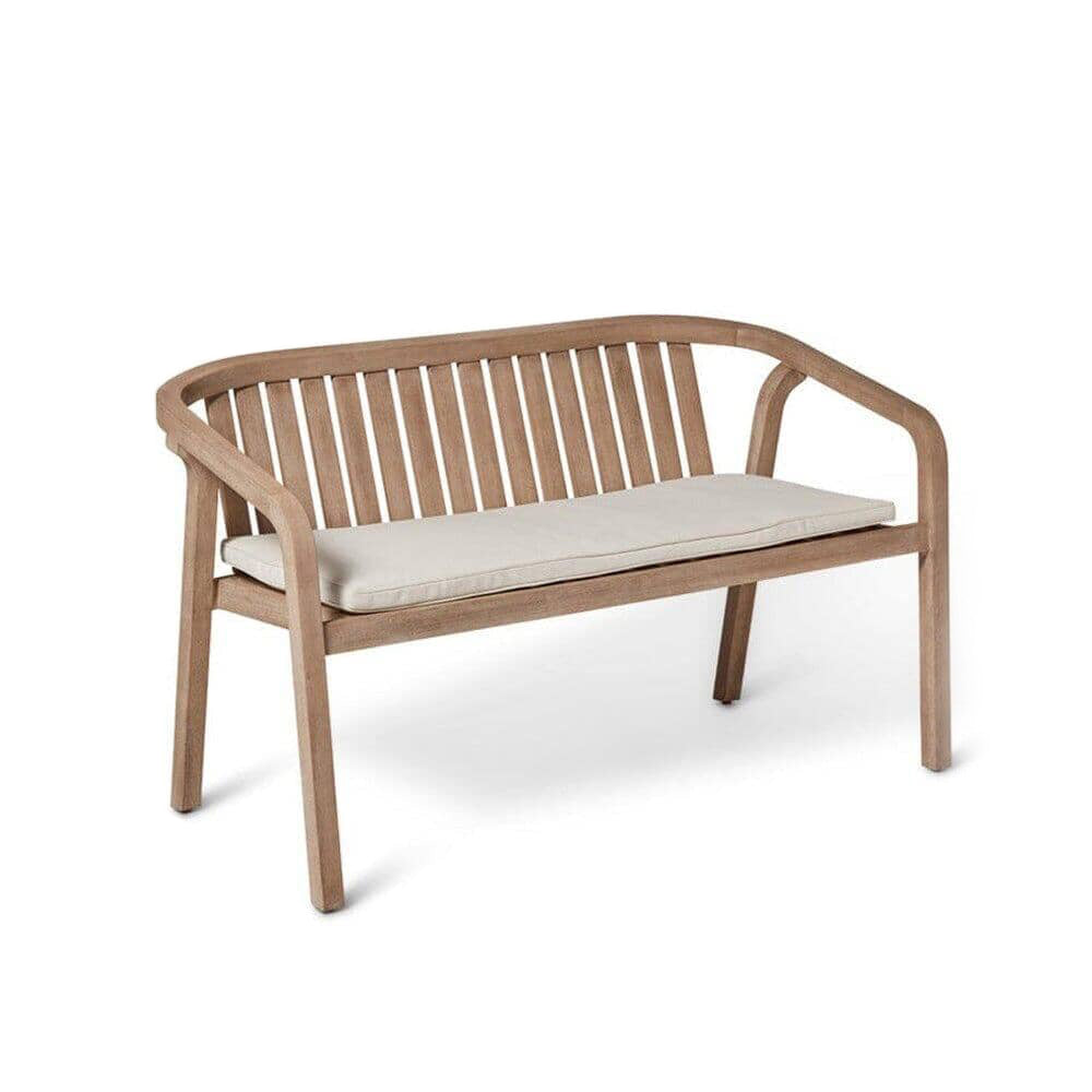 Shiro Wooden Rectangular Garden Dining Table Set with 4 Shiro Chairs & Bench with Cushion Pads - Rattan Direct 