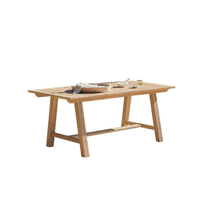 Shiro Wooden Rectangular Garden Dining Table Set with 4 Shiro Chairs & Bench with Cushion Pads - Rattan Direct 