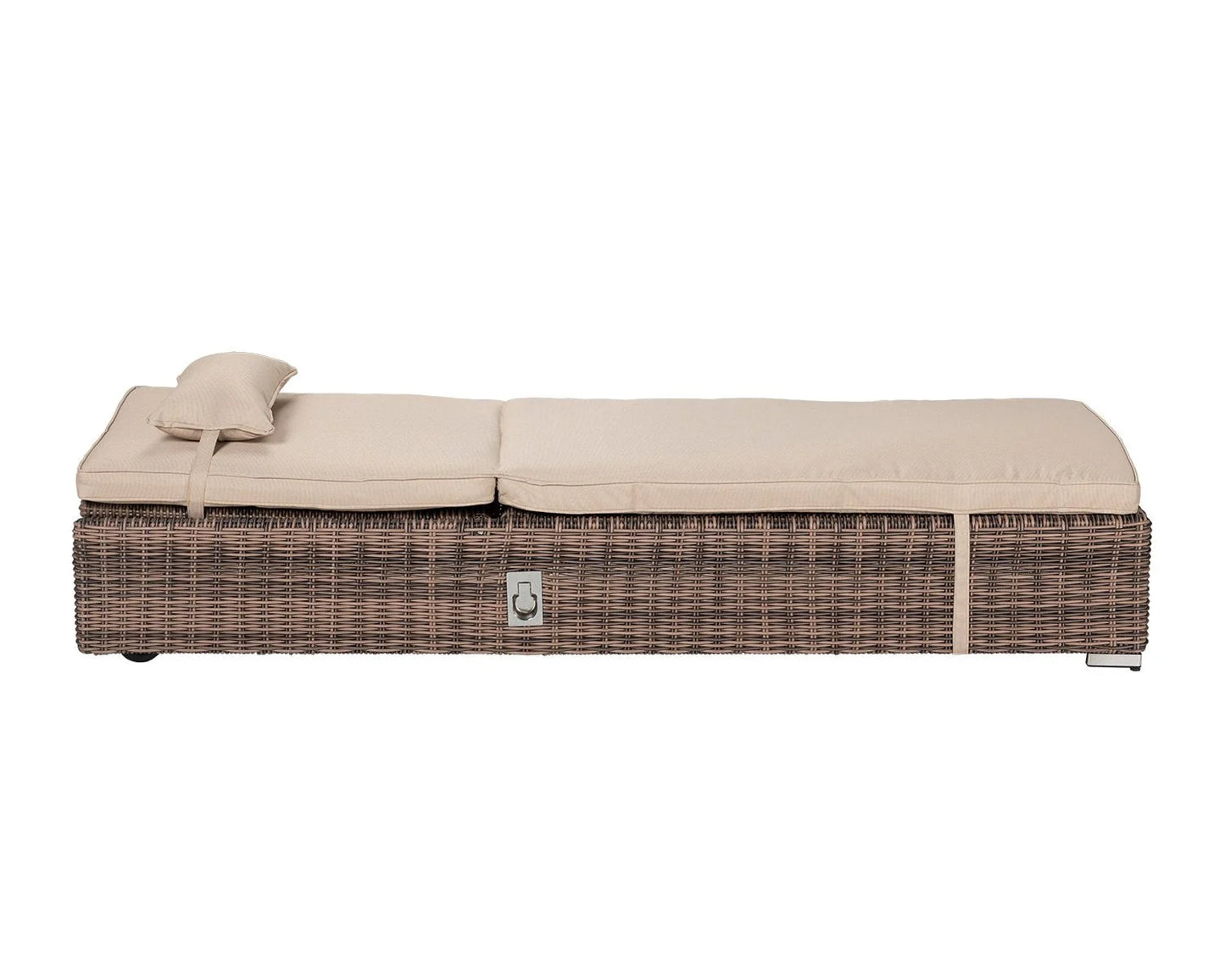 Miami Sunlounger x 2 + Small Square Side Table x 1 in Truffle