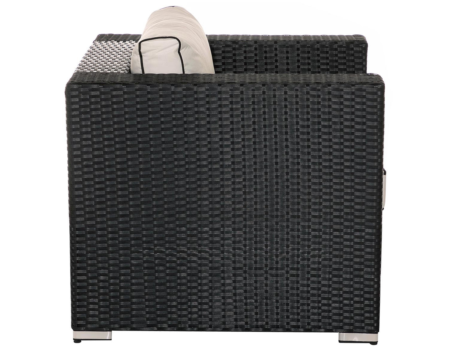 Ascot Rattan Garden Armchair in Black and Vanilla