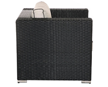Ascot Rattan Garden Armchair in Black and Vanilla