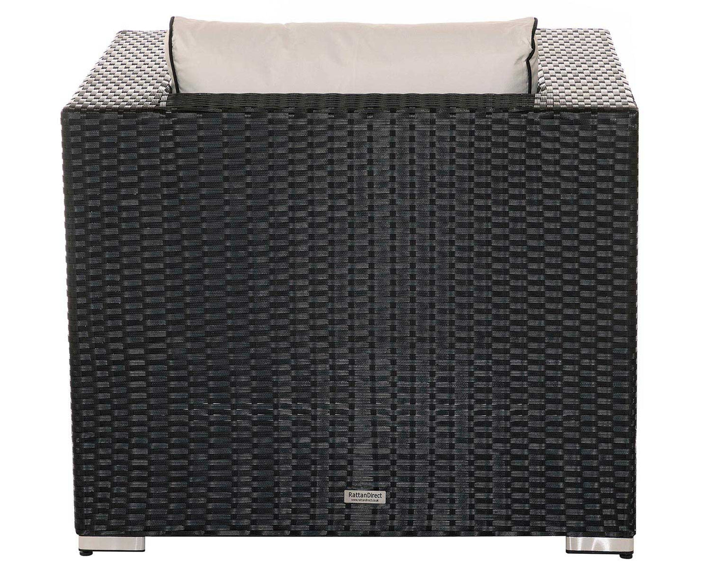 Ascot Rattan Garden Armchair in Black and Vanilla