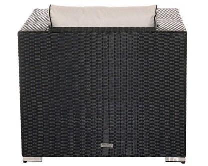 Ascot Rattan Garden Armchair in Black and Vanilla