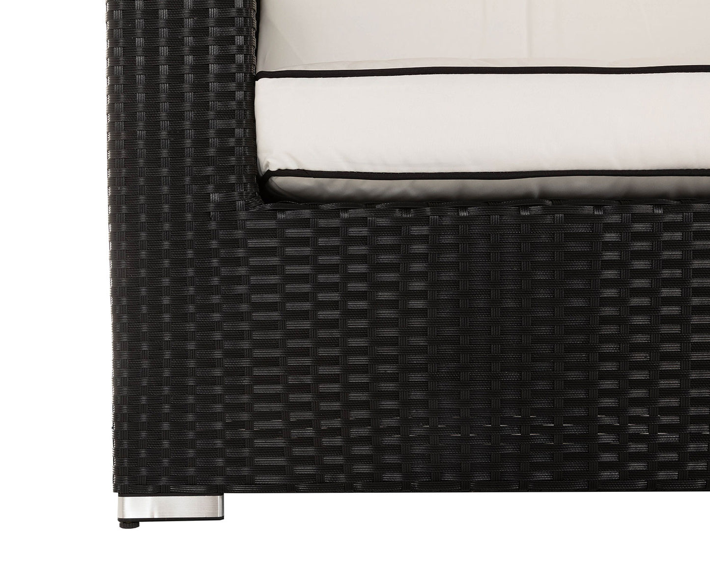 Ascot 2 Seater Rattan Garden Sofa in Black and Vanilla